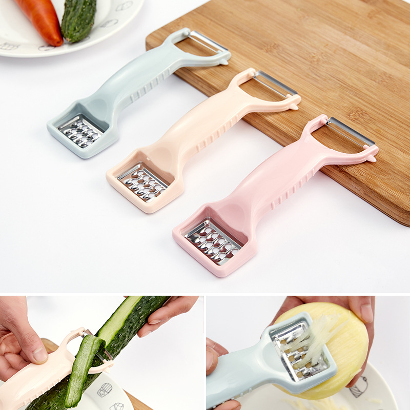 Double-head peeler, multi-functional peeler, household potato and fruit peeler, melon rind knife, grater and shredder