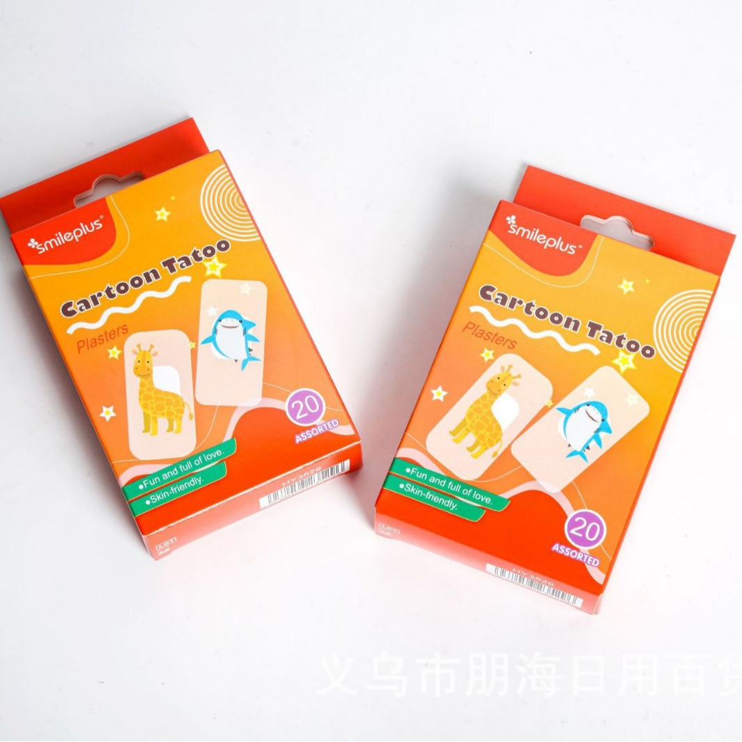 厂家直销卡通儿童PE组合创可贴长颈鹿鲨鱼图案仅供外贸出口