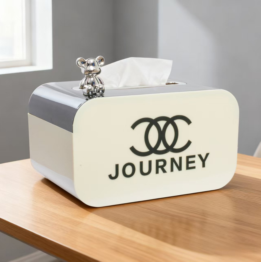 高颜值奶油风桌面纸巾盒高级餐巾纸客厅卫生间创意可爱弹簧抽纸盒