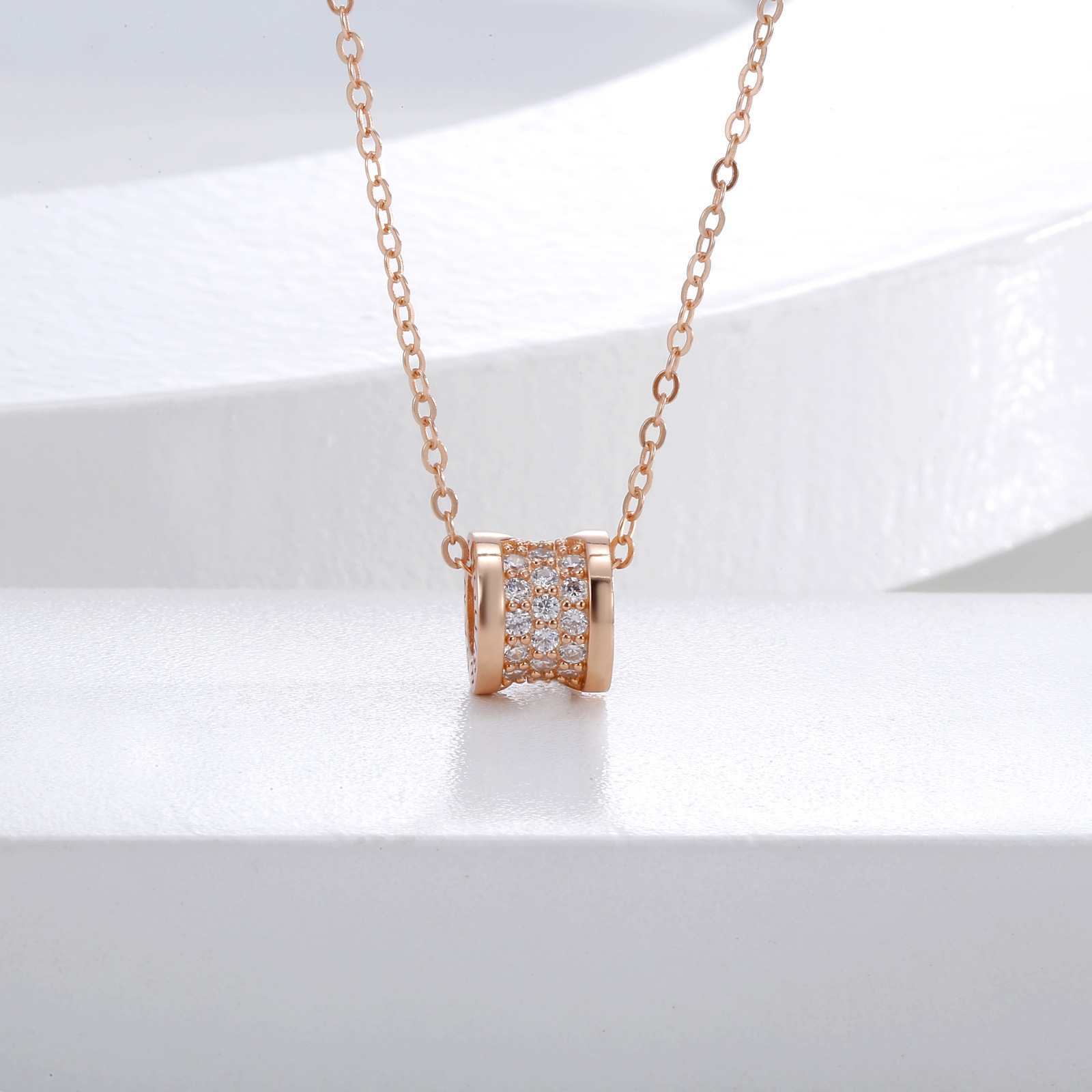 S925 Silver Waist Full Diamond necklace, rose gold letter pendant for women, high-end starry sky collarbone chain accessory full figure