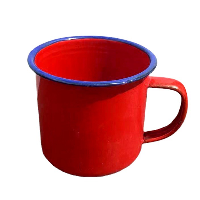 Red nostalgic enamel cups, old-fashioned cakes, hot pot cups, flower-shaped iron tea POTS, wedding souvenirs, wedding candy boxes Item Picture