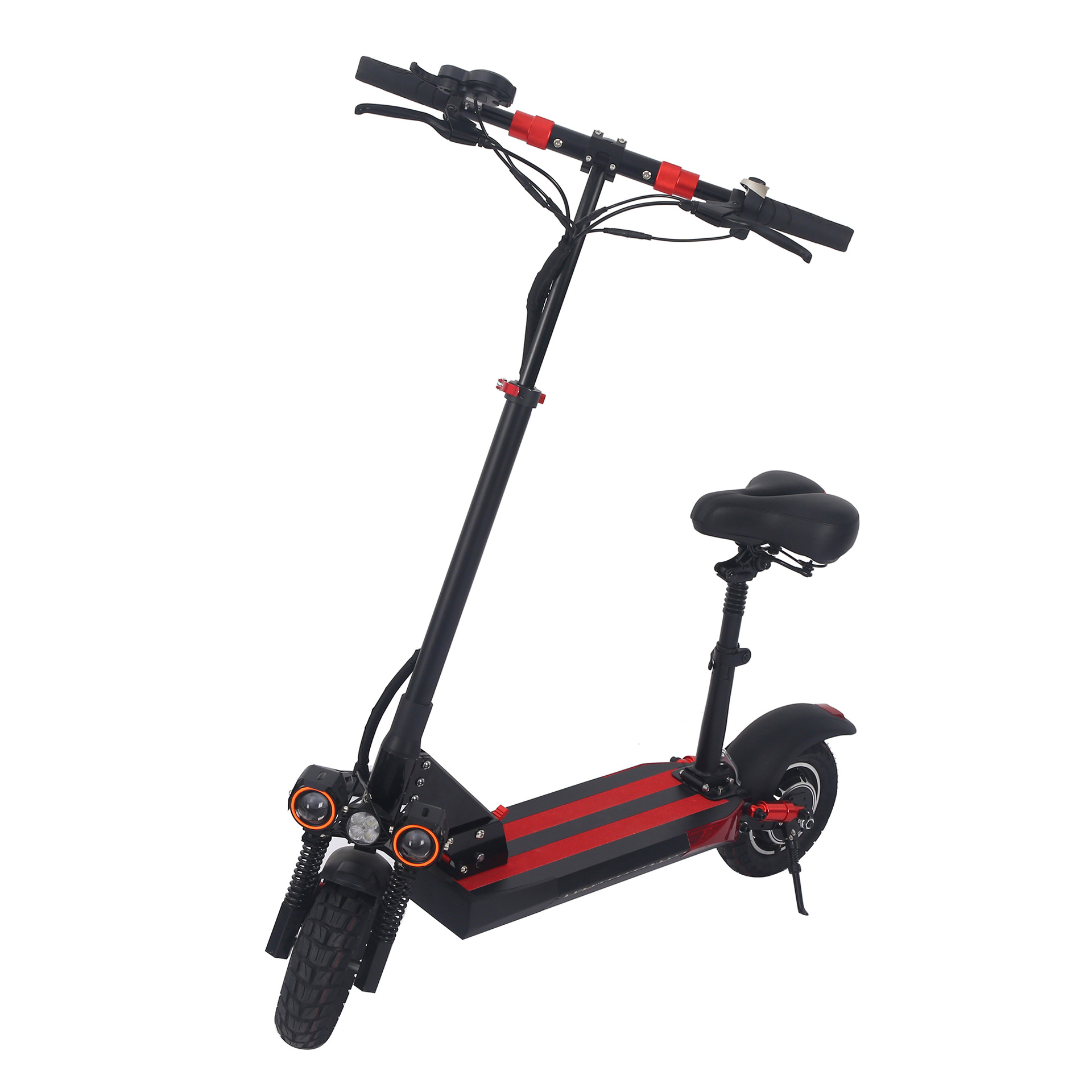 A new 10-inch adult electric scooter for foreign trade, a foldable outdoor portable transportation vehicle with cool color lights Item Picture