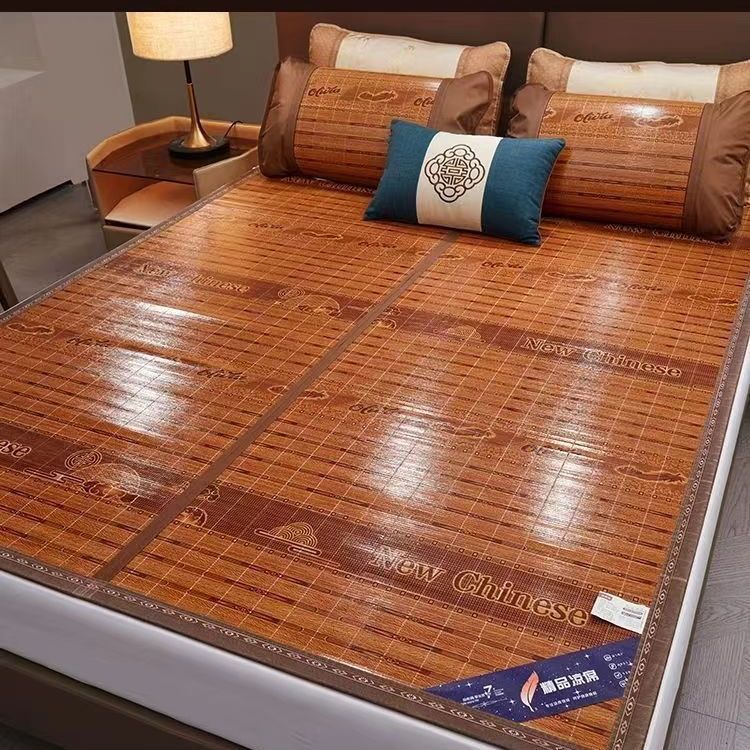 New summer household bamboo mat, cool bamboo mat, single-person folding carbonized universal double-sided mat for student dormitories Specification image