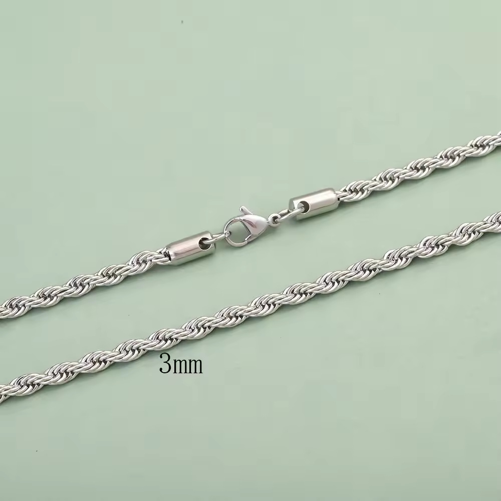 Acero inoxidable cadena de cáñamo cadena de cuerda torcida multi-especificación oro plata diy accesorios de cadena para hombre y mujer base collar Application Scenario