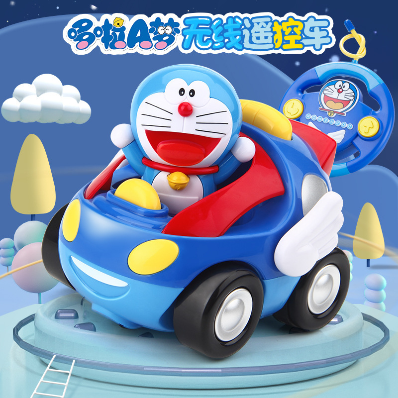 Factory direct sales of Doraemon figurines, remote control cars, 1-6 years old electric wire control box toys, remote control cars, children's toy cars