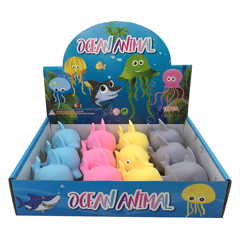 Cross-border source shark TPR soft rubber release soft and cute cartoon shark flour Kneading fun street stall stress-relieving toys Item Picture