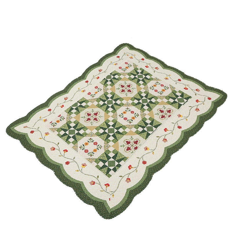 All-cotton quilted 200*230 bed cover, cotton-padded floor mat, pet crawling mat, machine washable carpet Item Picture