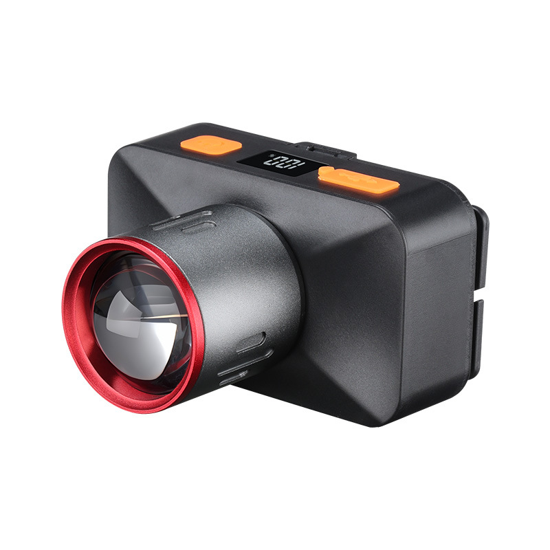 Cross-border outdoor telescopic zoom fishing miner's lamp, strong light, ultra-bright, long-lasting, waterproof, rechargeable lithium battery headlamp Item Picture