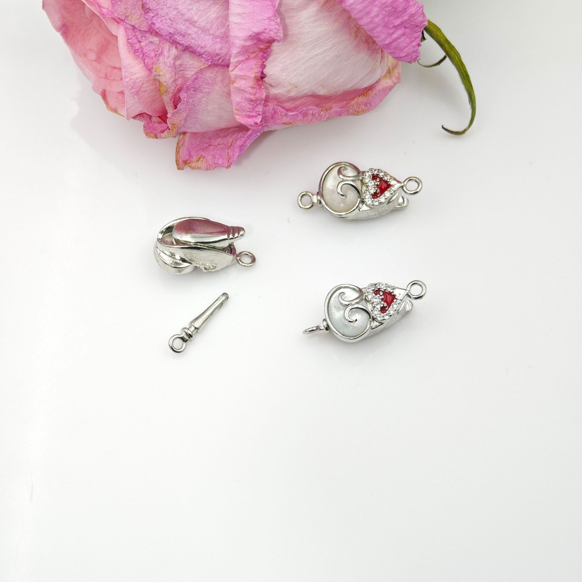 Pearl necklace, ingot clasp, fat shell gourd, oil-dripping diy accessory, handcrafted finish, connect bracelet, insert rod, press clasp Specification image