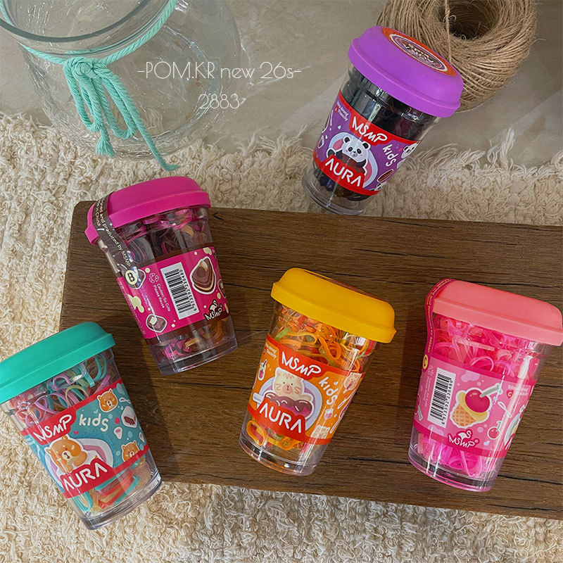 新款韩系可爱糖果色扎头发皮筋宝宝辫子一次性头绳瓶装日系发饰女