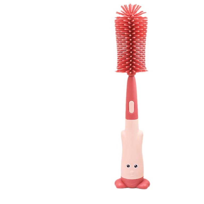 Baby bottle cleaning, refreshing, baby brush four-in-one silicone set, portable baby bottle brush set for cross-border use Item Picture
