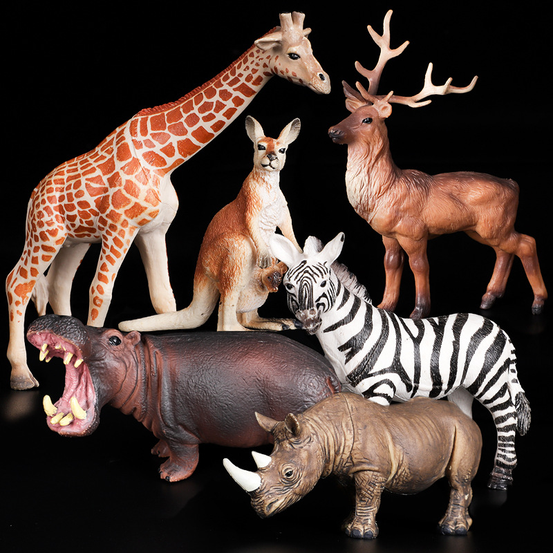 Factory direct sales of simulation animal models, wholesale PVC soft plastic educational and scientific cognitive animal toys, elephants and giraffes