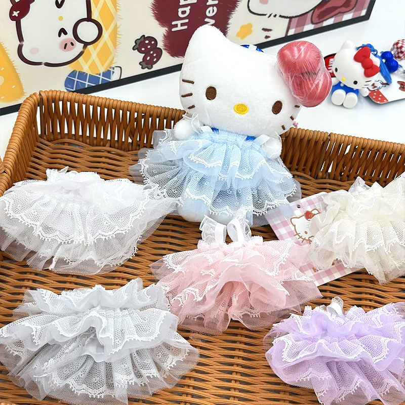 Wholesale of 15 cm doll doll clothes kt cat droopy ears rabbit doll doll clothes for changing into lace-trimmed princess dresses Specification image