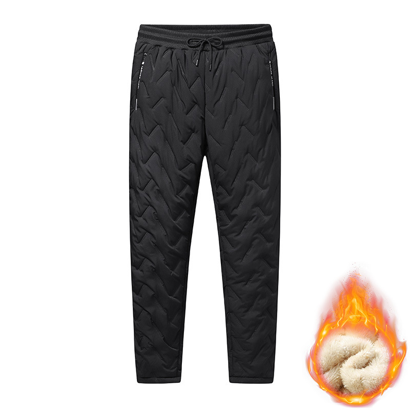 For men, it's better to wear loose-fitting and large-sized cotton pants in winter. They can wear loose straight-leg casual pants made of lambskin for warmth details Picture