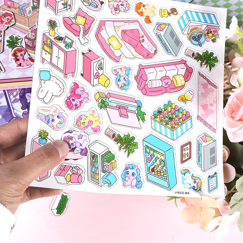 Muxi Youchuang 3d Magnetic Creation Scenery Wildebehorse Series Changing and Sticking Paper Bag Children's diy no-cutting Student toys Specification image