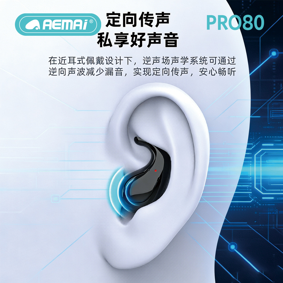 Трансграничные беспроводные наушники PRO80 TWS bluetooth (беспроводные наушники pro80), которые были переоборудованы для навигации, OWS sport, оптовые наушники aemai Application Scenario