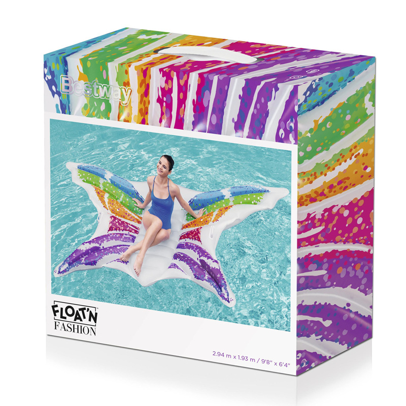 Bestway大号蝴蝶浮排成人网红拍照天使翅膀水上充气床彩虹游泳圈细节图