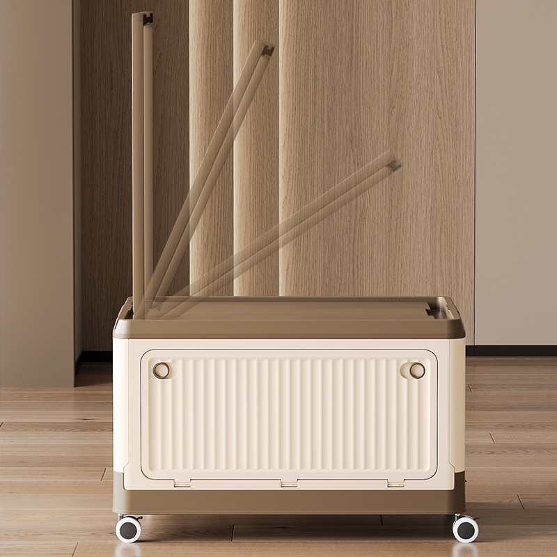 Bookcase storage box with wheels, classroom bookcase with handle, folding plastic, student dormitory, high school students' books