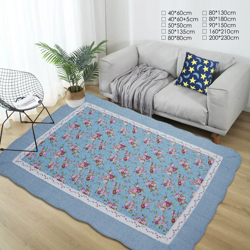 All-cotton quilted 200*230 bed cover, cotton-padded floor mat, pet crawling mat, machine washable carpet details Picture