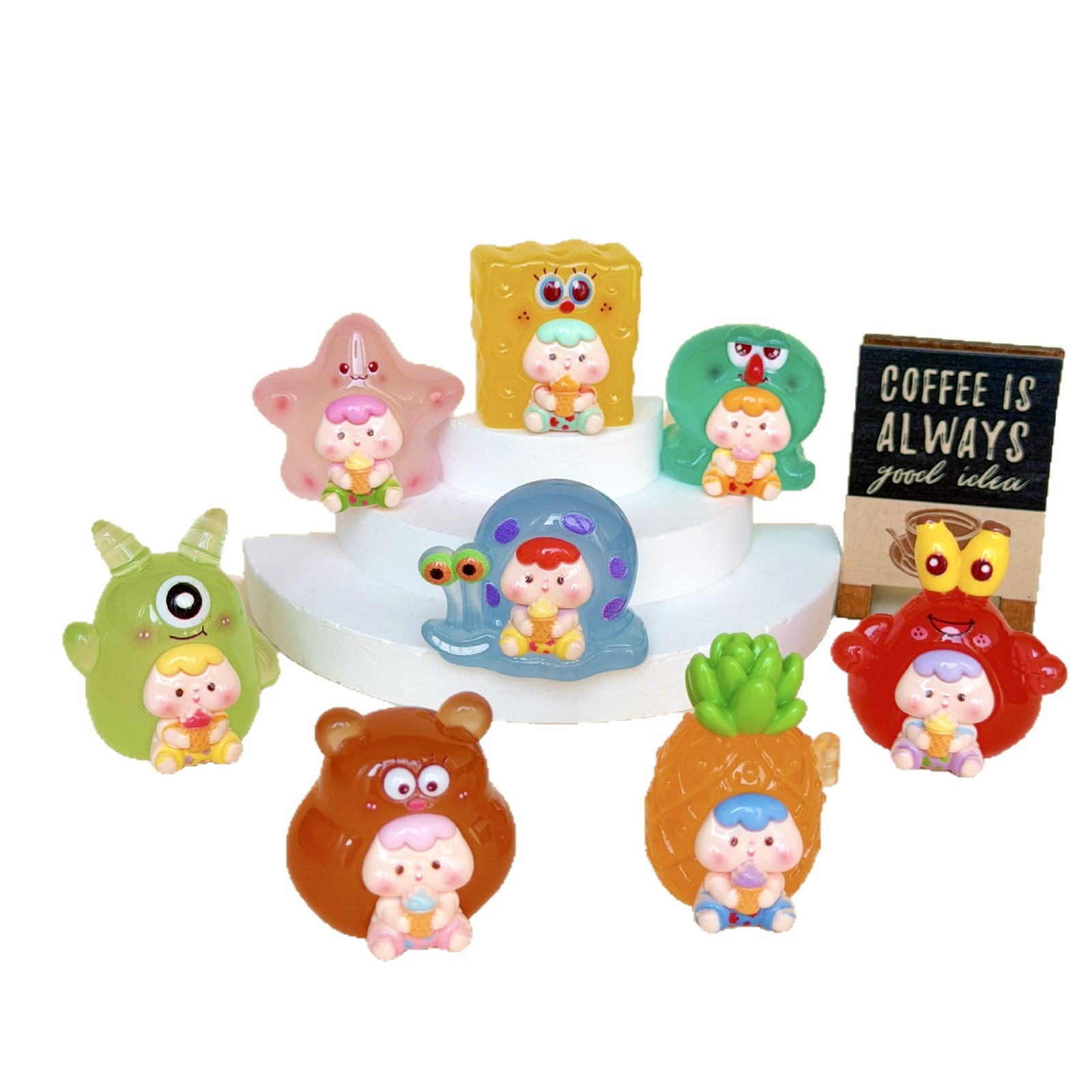 抱心熊/变脸/娃娃衣/遛娃包透明盲盒包/家居装饰品白底实物图