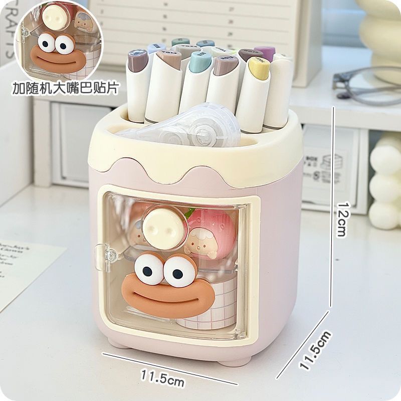 Cute desktop pen holder storage box, student and children's stationery organization and storage rack, desk simple and creative pen holder and pen case Application Scenario
