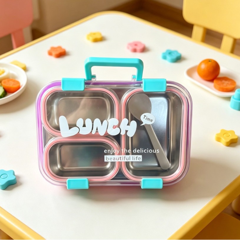 stainstell box's new best-selling cartoon plastic lunch box is food-grade and can be heated in the microwave. It's cute details Picture
