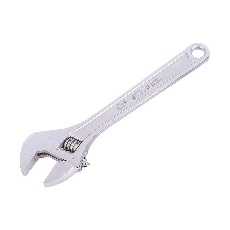 Ok chrome-plated adjustable wrench, multi-functional large opening wrench, hardware tools, universal adjustable socket, bathroom wrench Item Picture