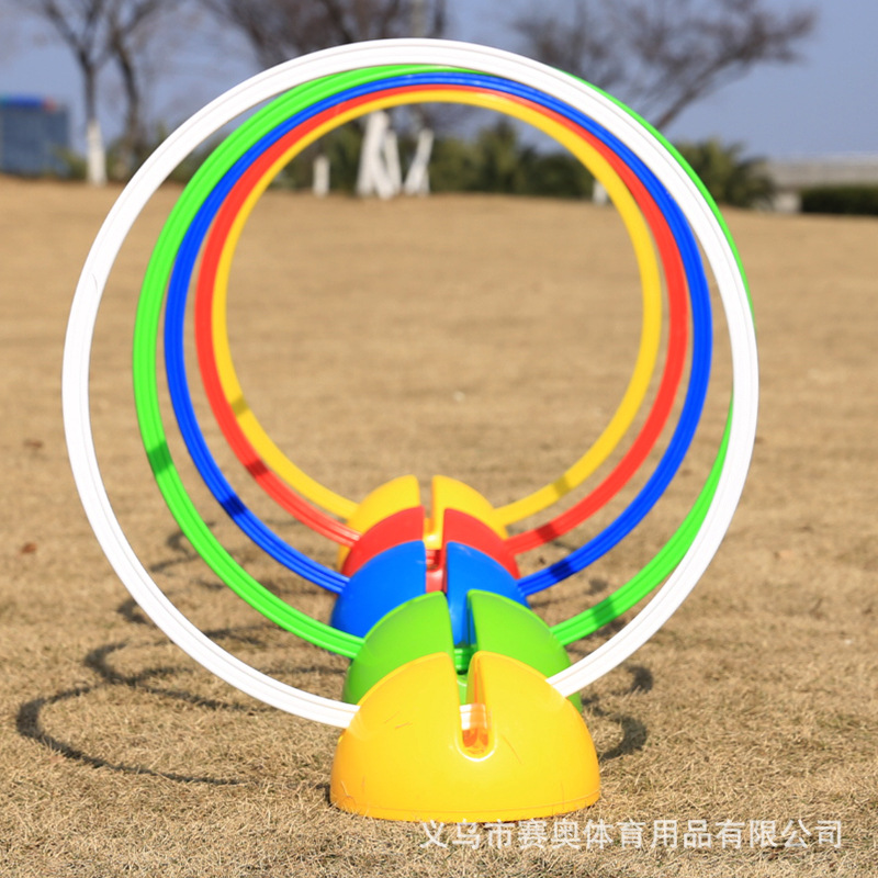 Football training ring, sensitive circle, cross-hole water injection base, agile circle, drill circle frame, football training obstacle combination details Picture