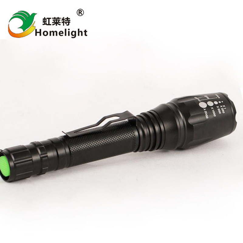 A New Cross-Border Pen-Buckle High-Intensity Rechargeable Flashlight With Led Dual-Segment T6 Long-Range Telescopic Zoom Flashlight, Featuring High Power