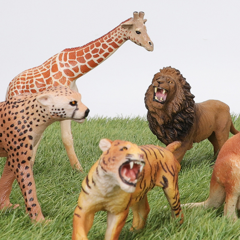 Factory direct sales of simulation animal models, wholesale PVC soft plastic educational and scientific cognitive animal toys, elephants and giraffes Specification image
