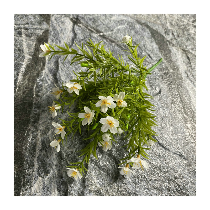 仿真花DIY发饰配件/仿真花/5朵塑膠花/假花/假花批发白底实物图
