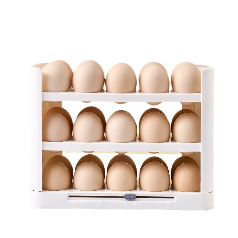 Egg storage box, narrow multi-layer flip egg box for the side door of the refrigerator, food-grade egg tray for preservation, kitchen god Item Picture