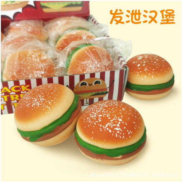 Factory direct sales stress-relieving hamburgers, creative and unique stress-relieving small toys, fun to mold and play with simulation pranks hamburgers details Picture