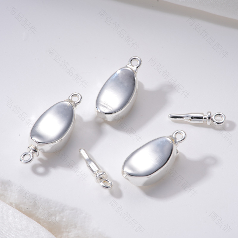 18k micro-inlaid gold ingot clasp diy pearl necklace connecting clasp bracelet sweater chain stick clasp Press clasp 2025 new style Application Scenario