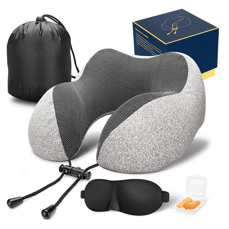 u型枕记忆棉旅行枕护颈枕 汽车飞机睡觉牛奶绒u形枕Travel pillow Item Picture
