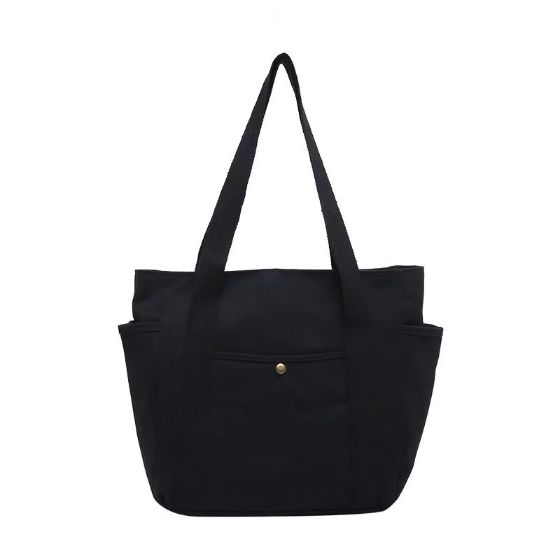 大容量托特帆布包上班外出高颜值通勤百搭文艺学生装书单肩布袋包