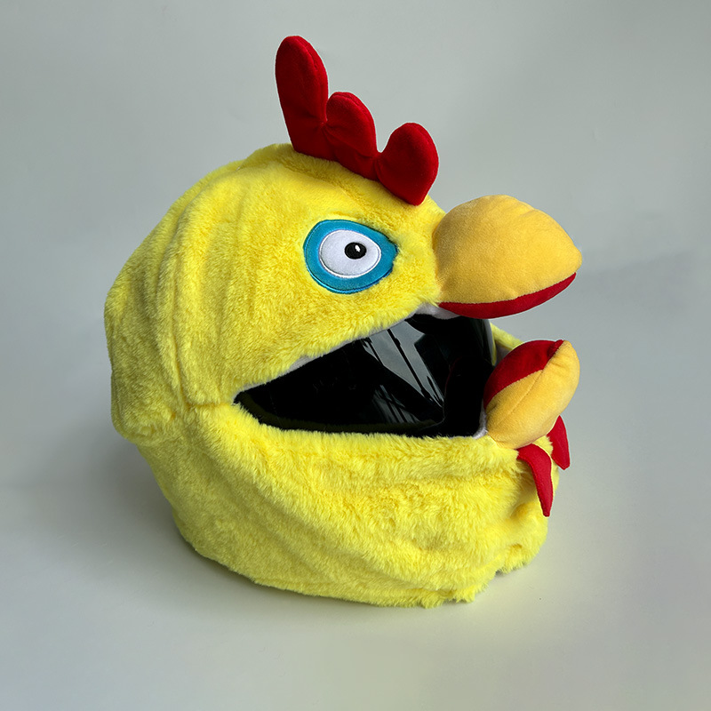 Cross-border Amazon motorcycle personalized plush helmet protection cover, cute bird rooster helmet cover Specification image