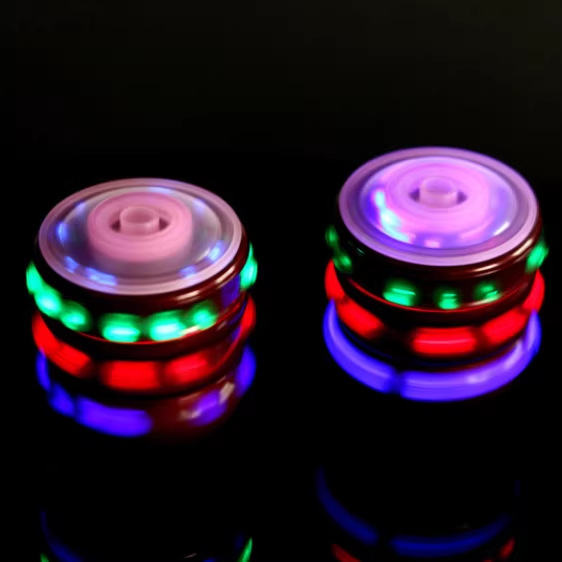 Wood-like gyroscope, flashing gyroscope, seven-color music, luminous wood-like gyroscope, street toy supply manufacturer wholesale Specification image