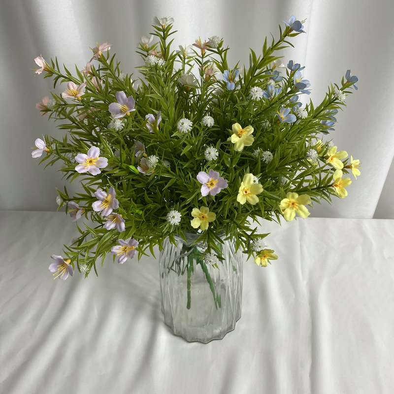 仿真花DIY发饰配件/仿真花/5朵塑膠花/假花/假花批发产品图