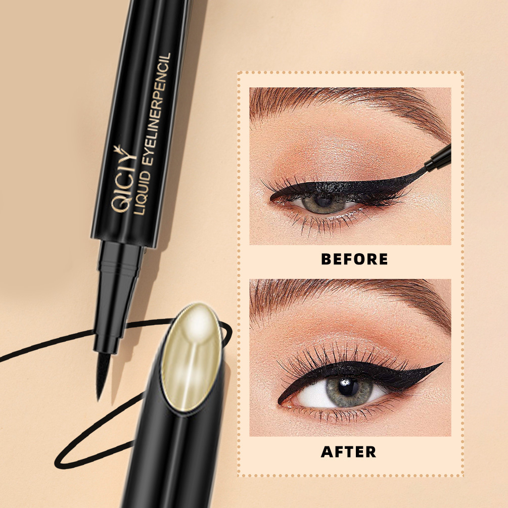 【 Cross-border Exclusive 】QICIY eyeliner Pen Waterproof, non-smudging, genuine eyeliner liquid pen, Quick-drying silkworm pen wholesale details Picture