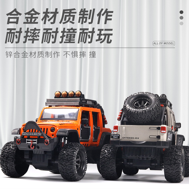 蓝色越野车模型合金越野车模型1:18比例模型玩具产品图