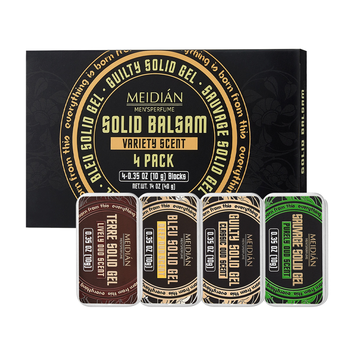 【 Cross-border Exclusive 】 Wholesale of Meidian Solid Balm, Solid Perfume, Long-lasting Men's Fragrance, Portable Balm Set Item Picture