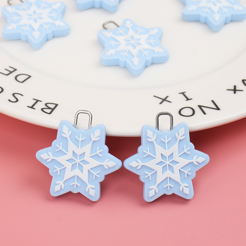 pvc滴塑软胶拉头滴塑创意拉片卡通服饰箱包圣诞节雪花配件