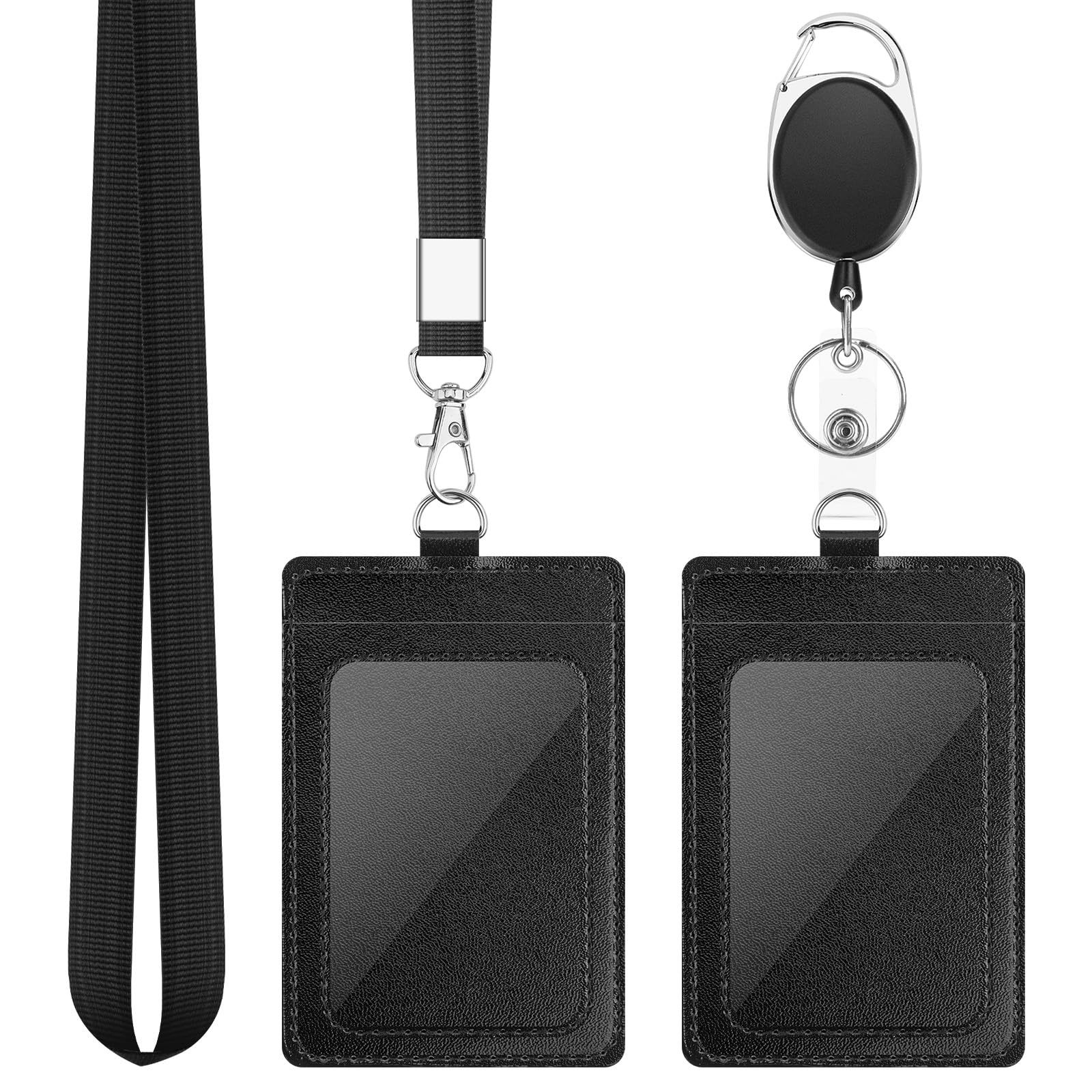 Cross-border double-layer PU leather card holder, retractable imitation pickup truck case, brand card holder, retractable work ID card holder, work ID card Item Picture