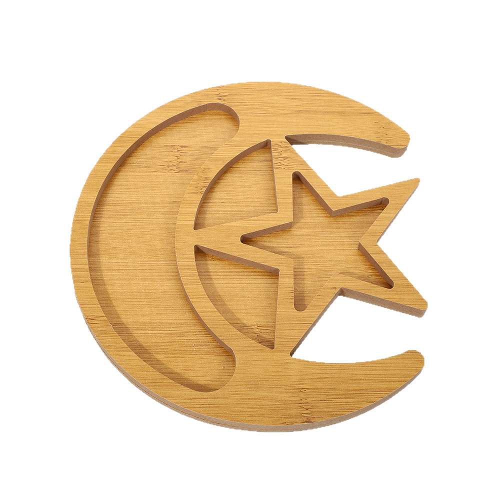 创意密度板星月餐具餐盘家用水果点心摆放盘烧烤沙拉盘子甜品托盘