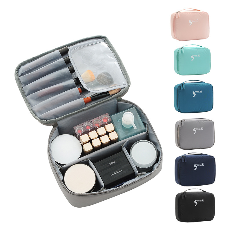 Customized candy-colored makeup bags, square storage bags, hand-held storage toiletry bags, cosmetics travel storage bags wholesale details Picture