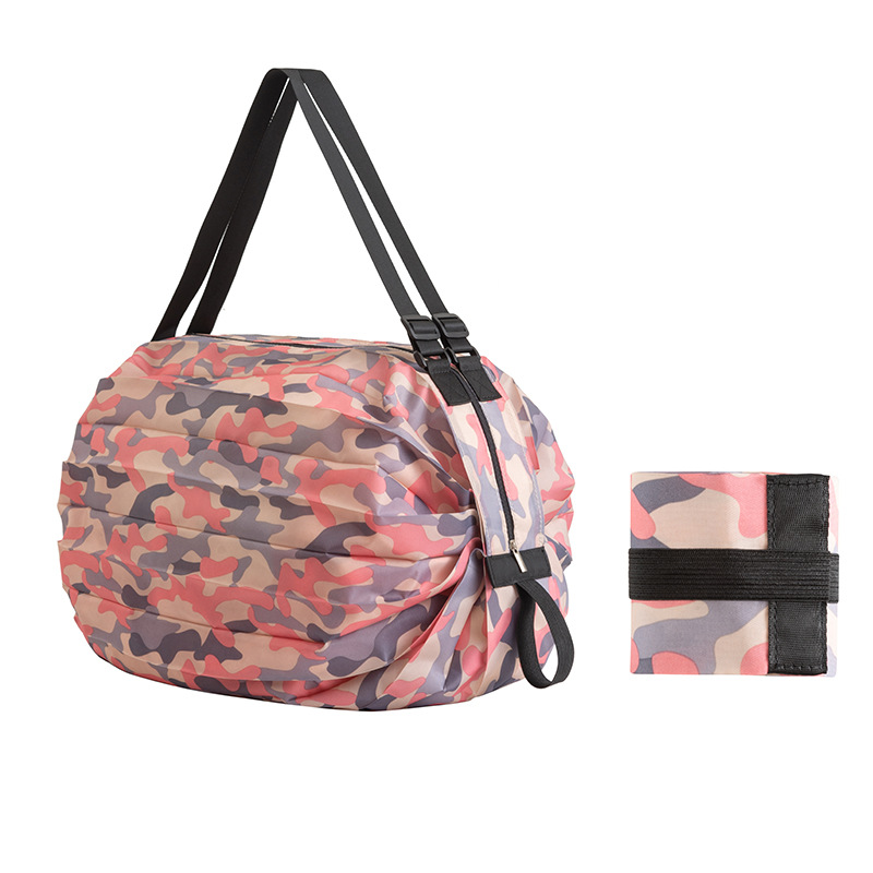 Cross-border folding eco-friendly shopping bags, travel single-shoulder portable thickened oversized shopping bags, supermarket eco-friendly bags Item Picture