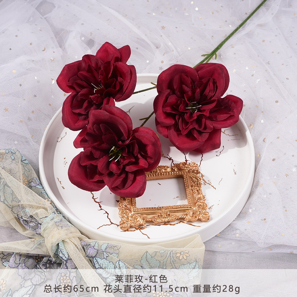 Simulated Lafite rose bouquets, artificial silk flowers, plastic flower arrangements, flower art ornaments, wedding decoration, living room decoration Application Scenario