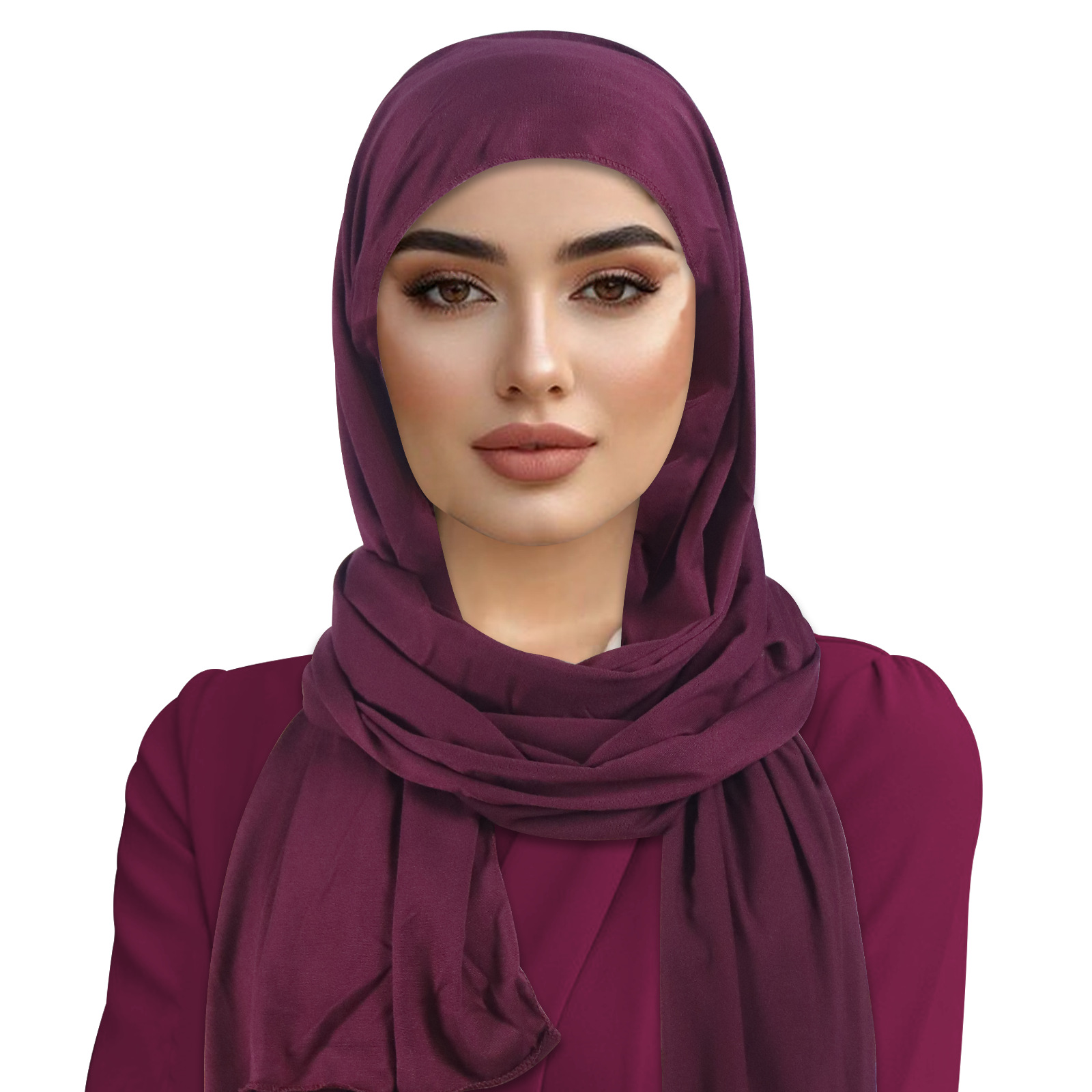 Cross-border New jersey solid color milk silk scarf, a classic and versatile women's modal long scarf, single-color headscarf Item Picture