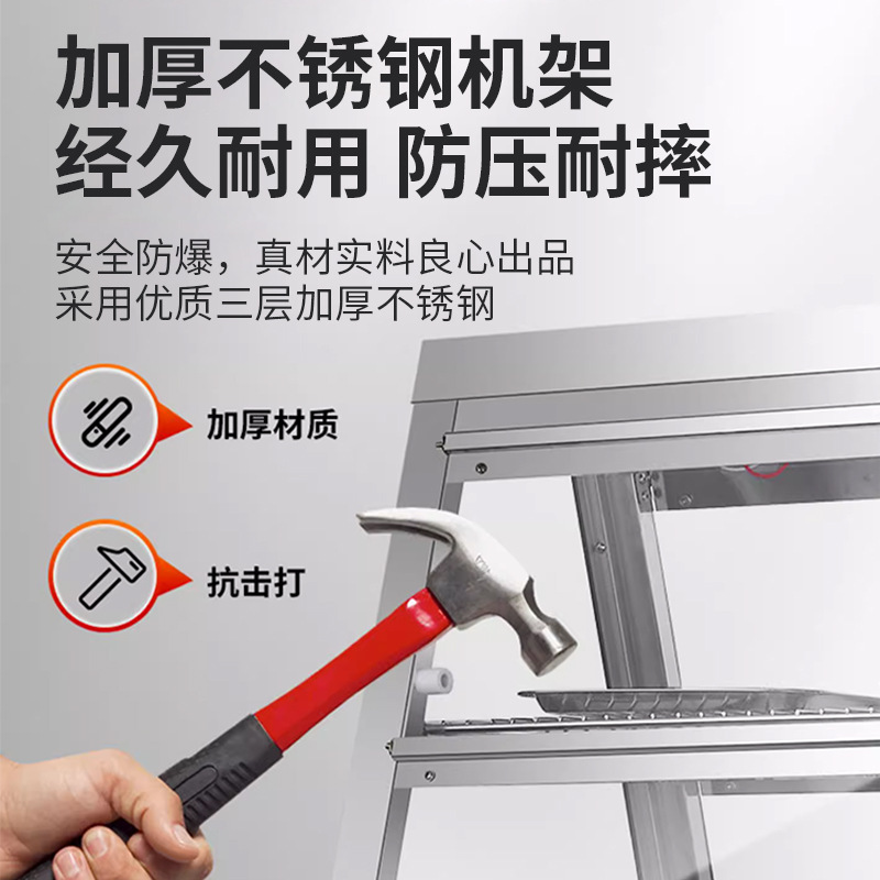 Intelligent insulation cabinet, commercial stainless steel acrylic hot air circulation, fried chicken, hamburger and deli insulation equipment factory details Picture